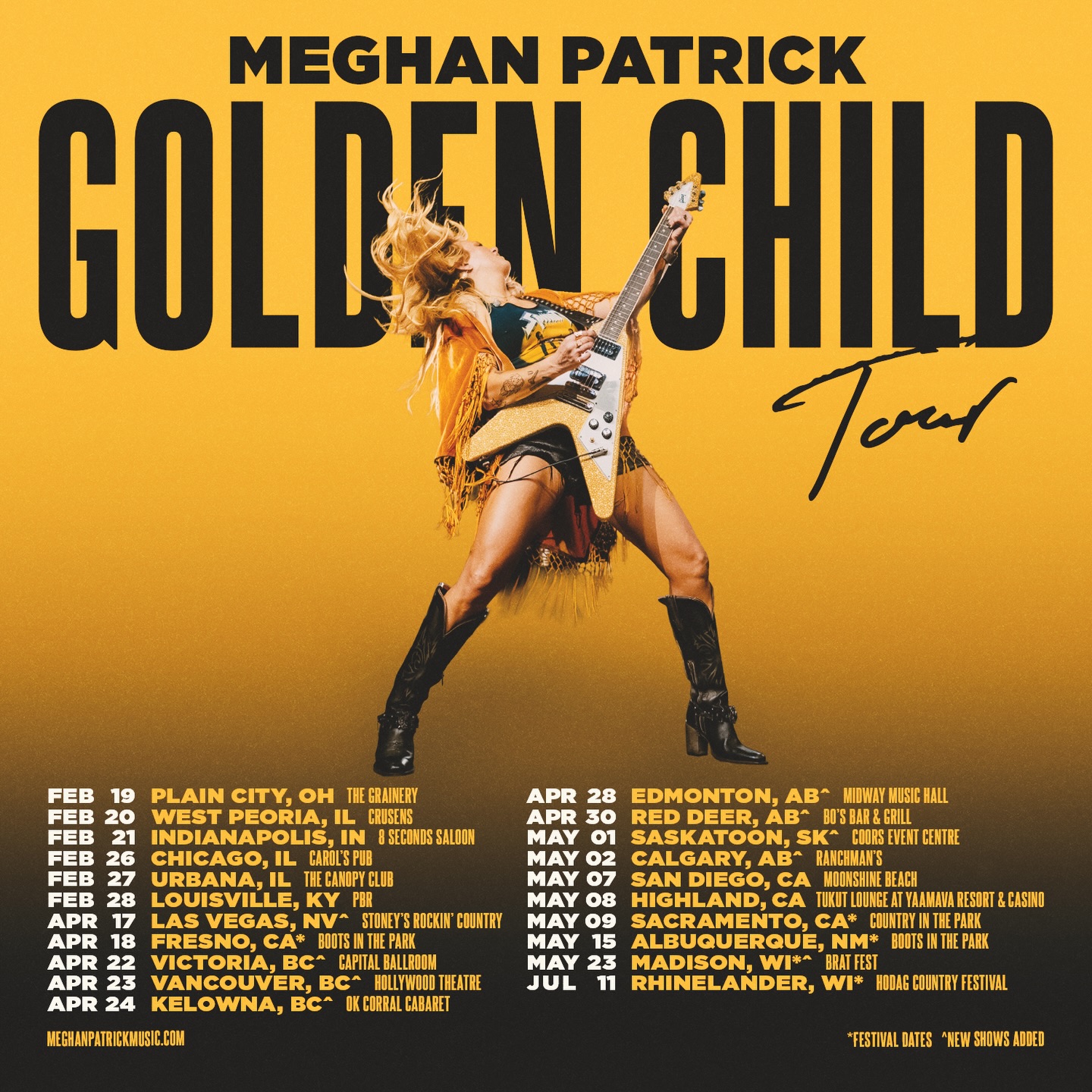 Meghan Patrick The Golden Child Tour Poster 2026